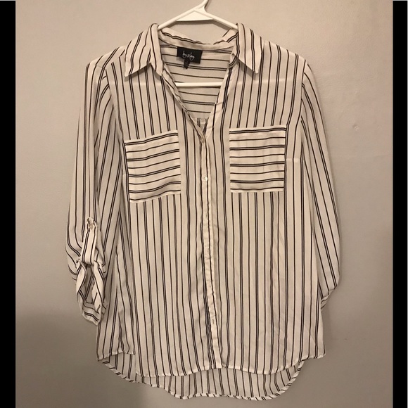 by & by Tops - BY & BY WHITE BLACK SHIRT